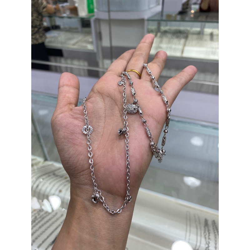 gelang kaki rantai bandulan mas 375% mas putih 8k