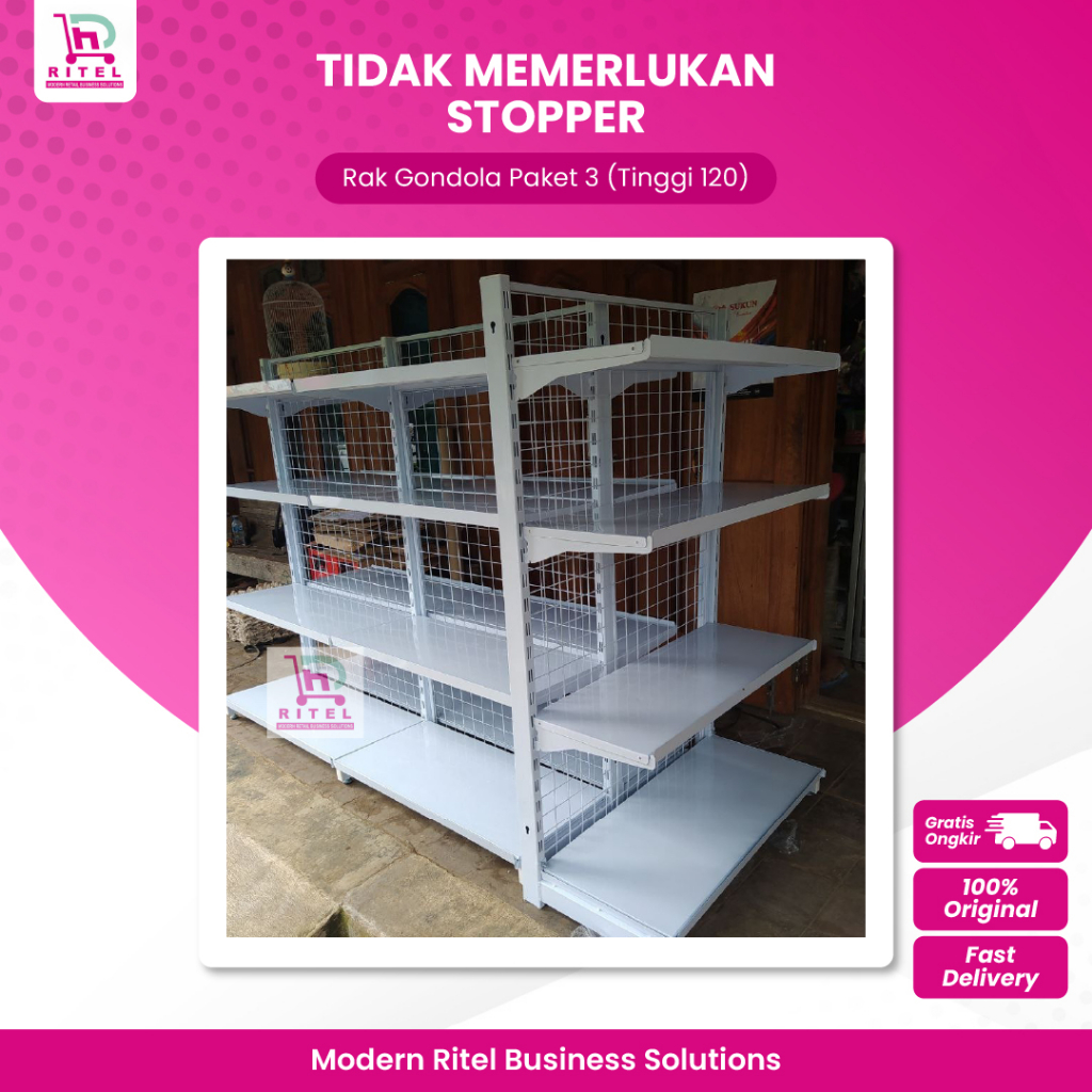Perlengkapan Jualan Rak Susun Snack Gondola Minimarket Tempat Penyimpanan Makanan Harga Reseller Pak