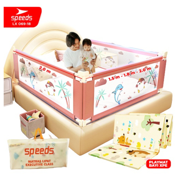 SPEEDS Baby Bedrail Pagar Kasur Pengaman Bayi Perlindungan Bayi Balita Tempat Tidur Pembatas Kasur 0