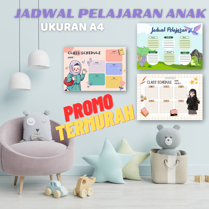 

POSTER JADWAL PELAJARAN GLOSSY DENGAN PEREKAT ANEKA MODEL TERMURAH UKURAN A4 - Poster sekolah jadwal pelajaran