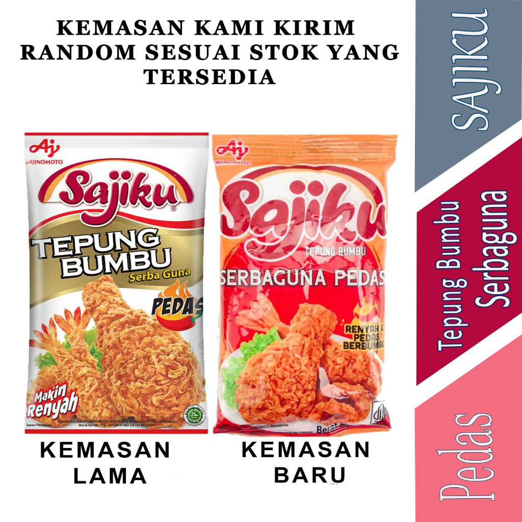 

Tepung Serbaguna - Sajiku - Tepung Bumbu - Pedas - 70gr