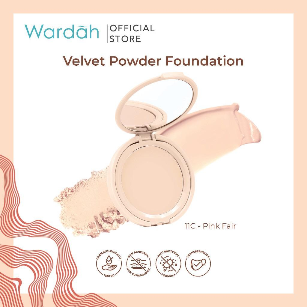 Wardah Colorfit Velvet Powder Foundation SPF 20 PA+++ | Two Way Cake/TWC/Pressed Powder/Compact/Sett