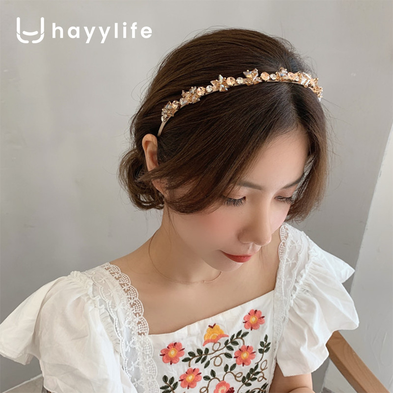 SOOKA Headband Kristal - Headband versi Korea, Ikat kepala manik-manik  retro, Aksesori rambut HL-BBA731