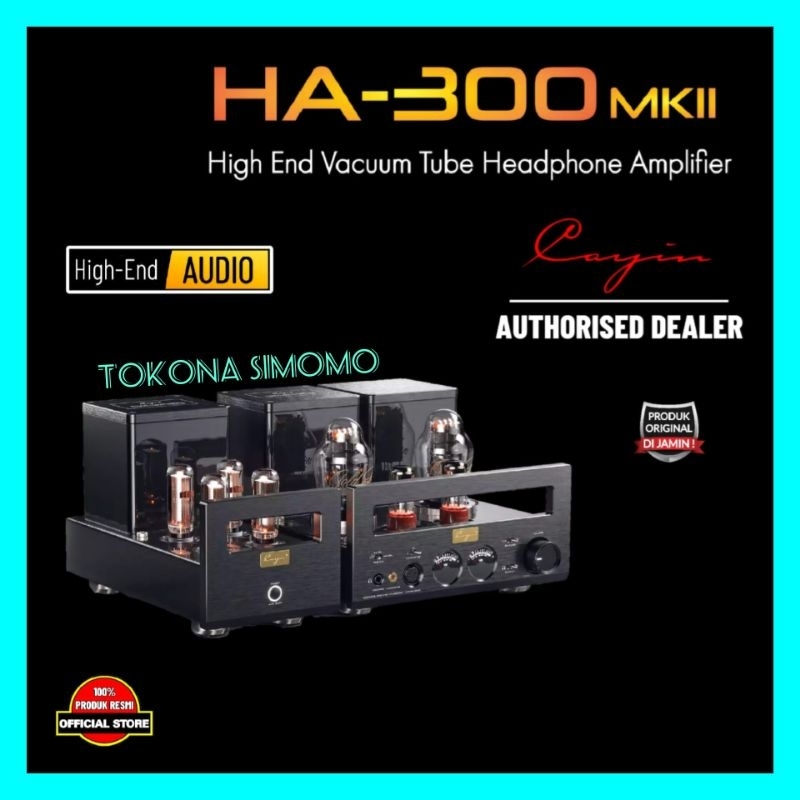 Cayin HA-300MK2 Amplifier Headphone Tabung High End - Perak, Hitam