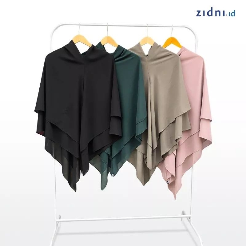 Preloved Ayesha Khimar by Zidni.id Black & Honey Glaze | Segi empat Instan | Instan Square | Khimar 