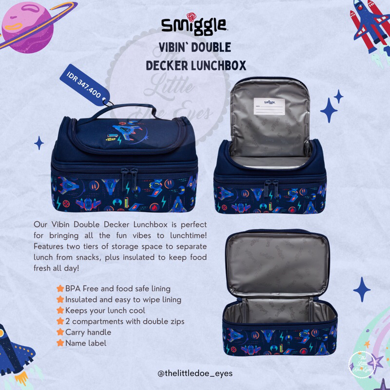 Smiggle Vibin' Double Decker Lunchbox Original