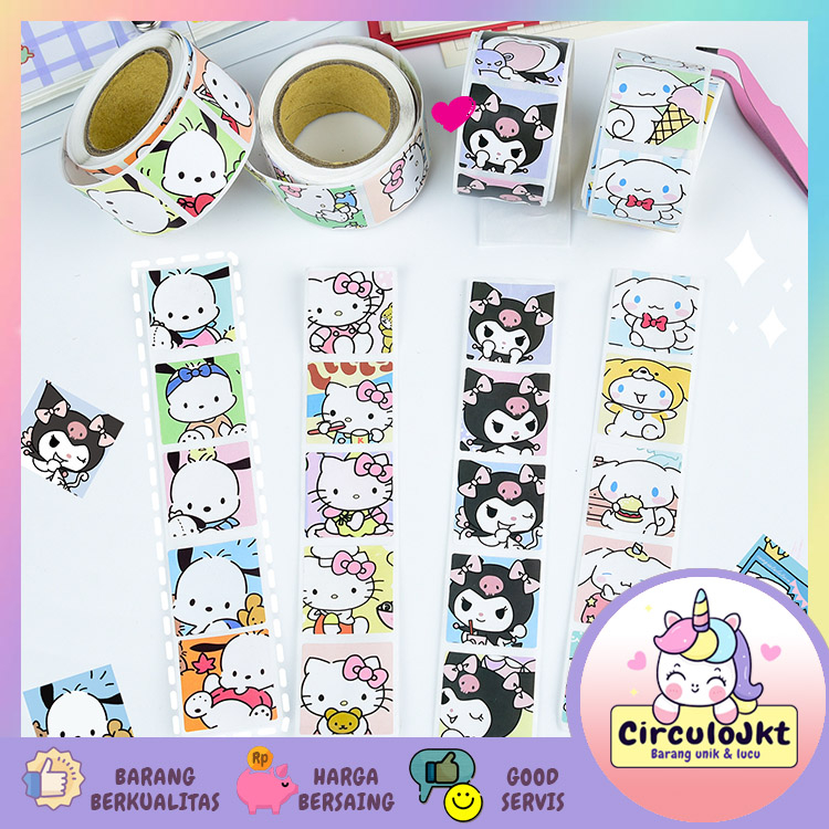 500 Pcs/Roll Sanrio Hadiah Stiker Lucu Sanrio Cinnamoroll Desain Kartun Diary Scrapbooking Stiker Festival Ulang Tahun Pesta Hadiah