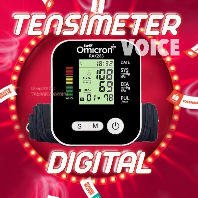 Tensimeter Digital Premium Alat Ukur Tekanan Darah RAK 283  | Tensi | kolesterol | darah tinggi rend