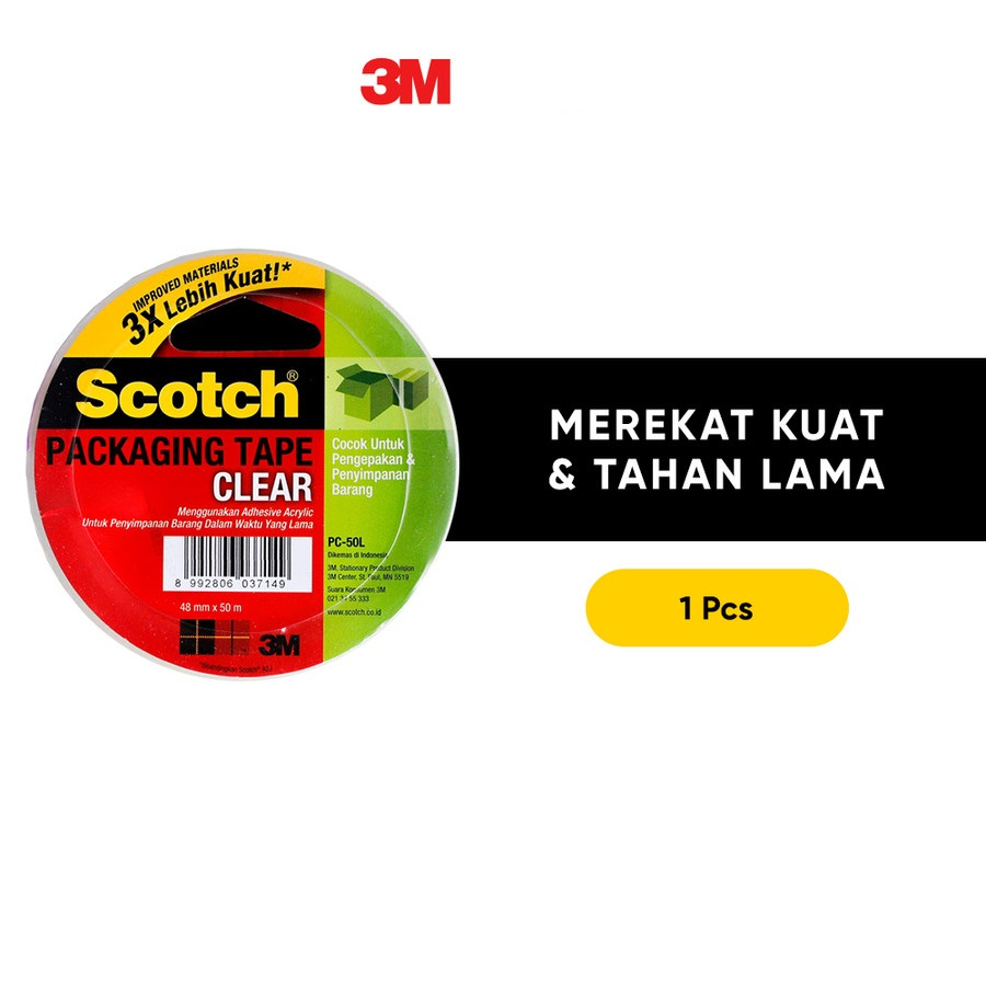 

Ktmstore Scotch 3M Packaging Tape PB-50L Lakban Isolasi Coklat (48mm x 50m)