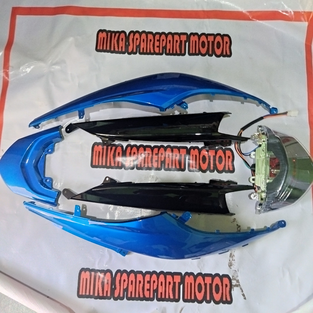 BODY MIO SOUL GT 115 CC BIRU TAHUN 2012-2014 / COVER BODY KANAN KIRI LAMPU STOP MIO SOUL GT 2013 SAM