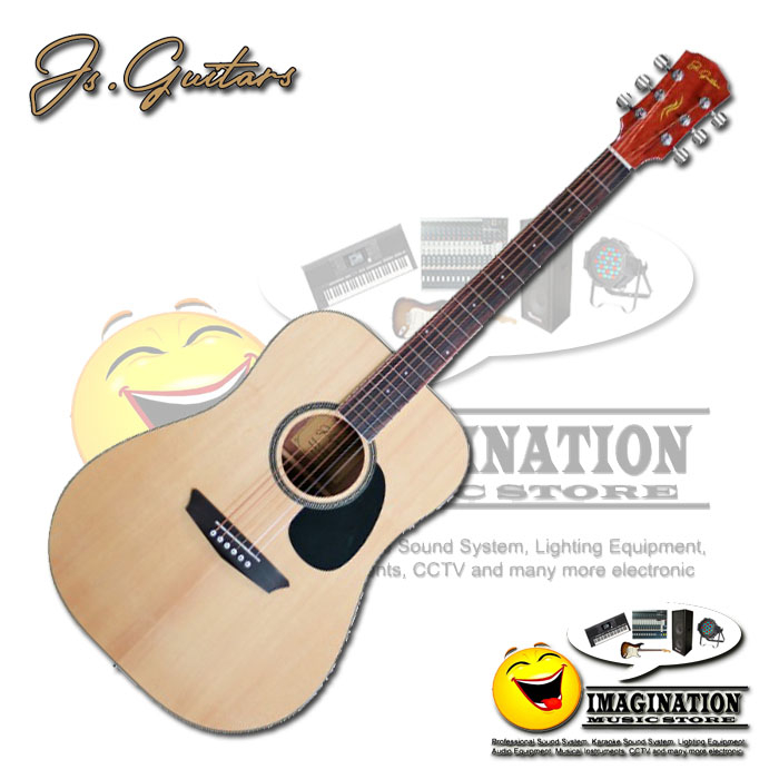 JS Guitars JD100E Natural Dreadnought Acoustic Electric Guitars