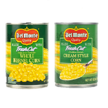 

Delmonte cream style corn / whole kernel corn 425 gram