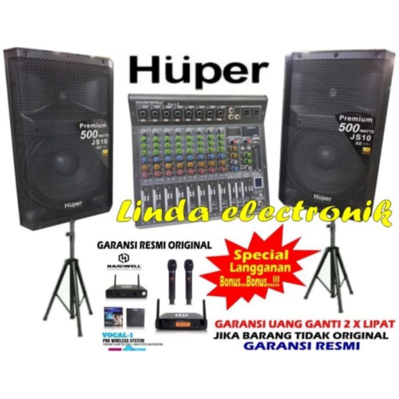 paket sound system huper js10 15 inch hardwell mark 8 hardwell vocal 1
