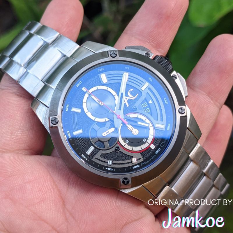 Jam Tangan Alexandre Christie Type 9602 MC Strap Rantai Silver Cowok Seken Second Murah Mewah Keren 