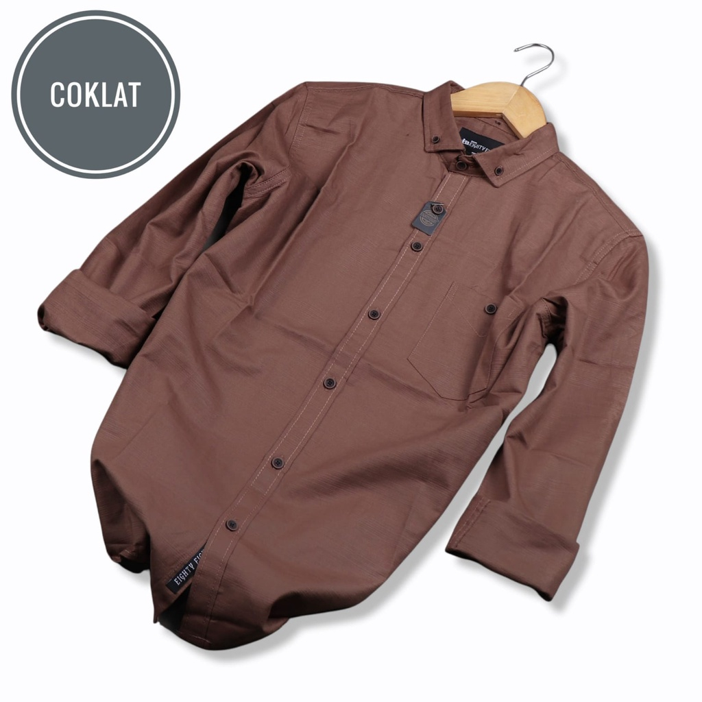 KEMEJA POLOS LENGAN PANJANG BRILL EIGHTY EIGHT (88)