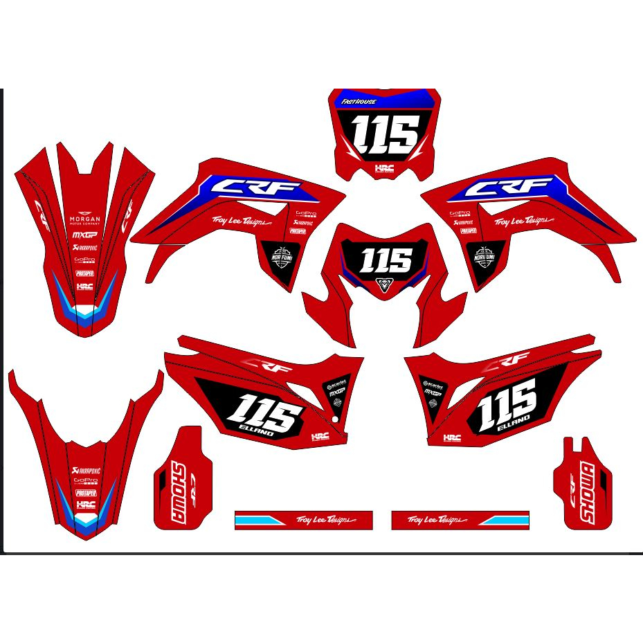 Decal Sticker CRF 150L WARNA MERAH KEREN