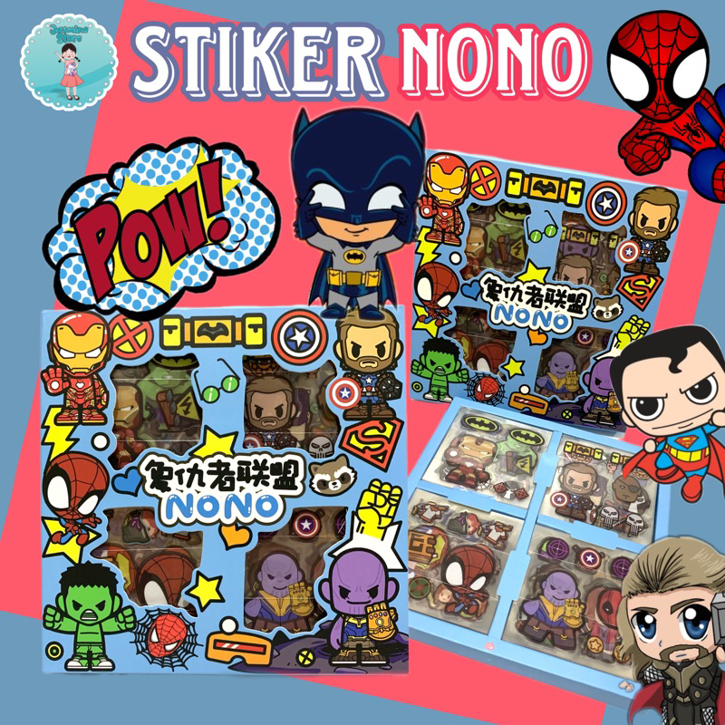 

STICKER SUPERHERO ISI 100 LEMBAR/STIKER AVANGERS/STIKER SUPERMAN/STIKER SPIDERMAN/STIKER
