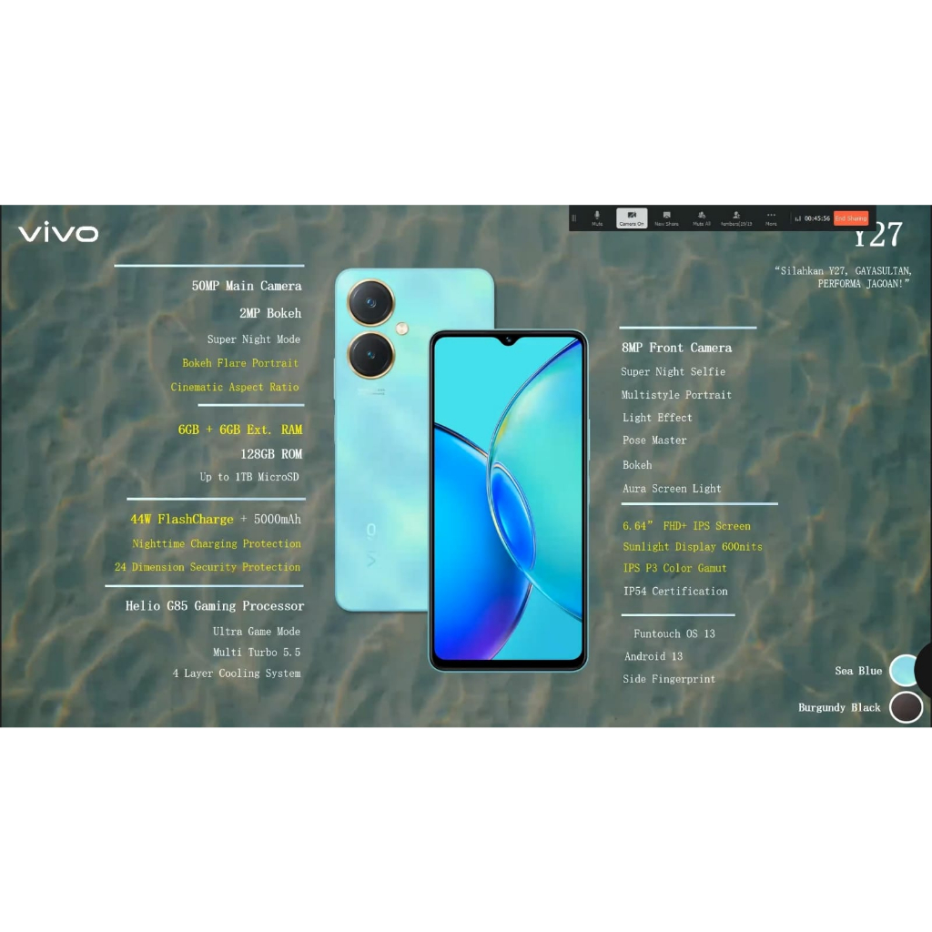 VIVO Y27 4G &amp; 5G 6/128 NFC + EXTENDED RAM 6GB+6GB ROM 128GB