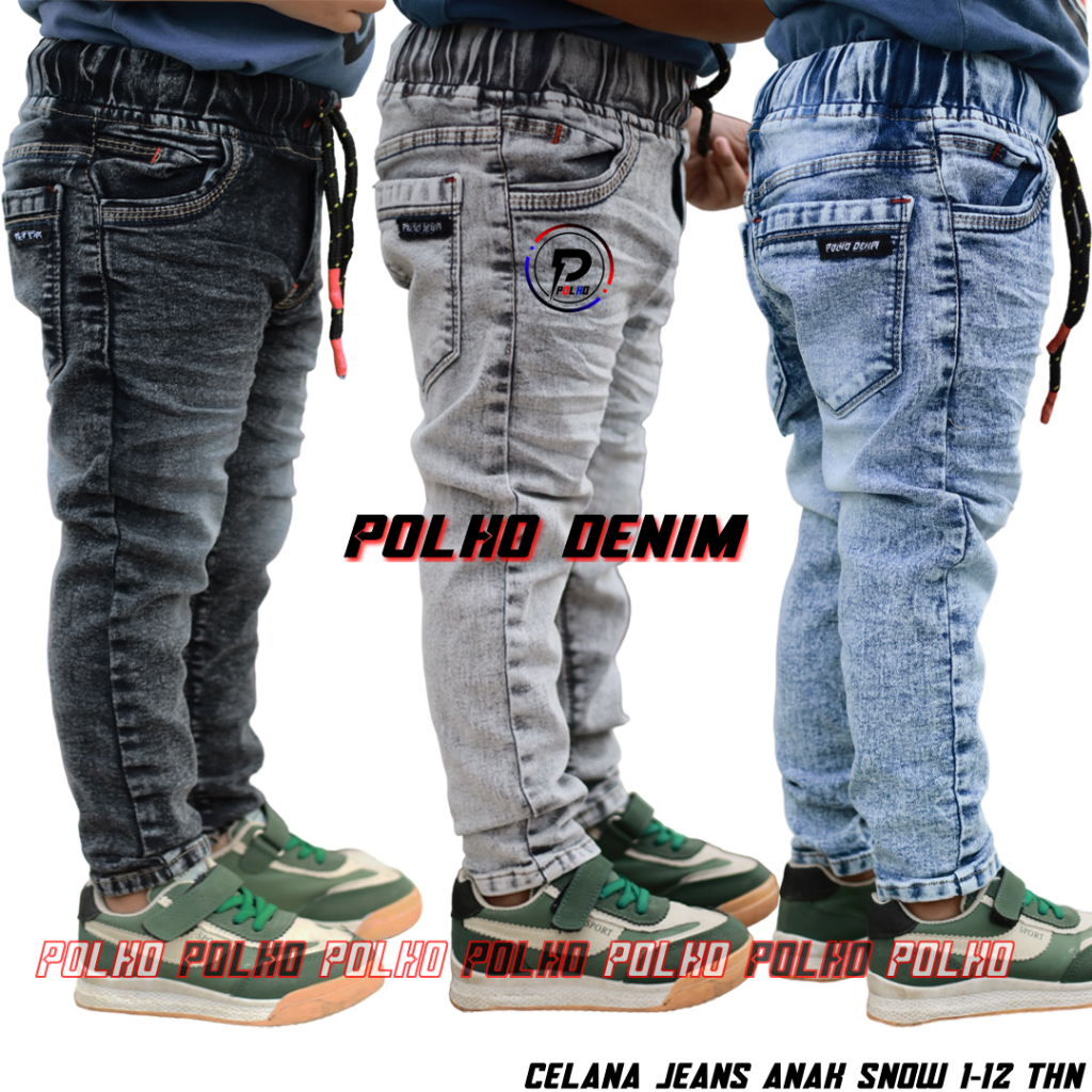 Celana Jeans Anak Snow Wast Usia 1-12 Tahun POLHO DENIM