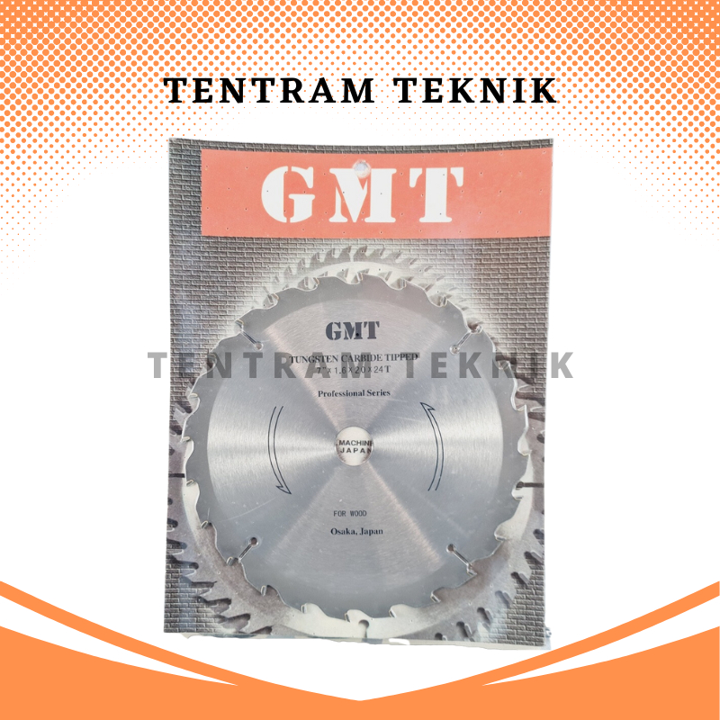 Mata Gergaji Potong Kayu GMT Circular Saw Blade 7"x24T / Mata Gergaji Tipis Potong Kayu 7 x 24 GMT /