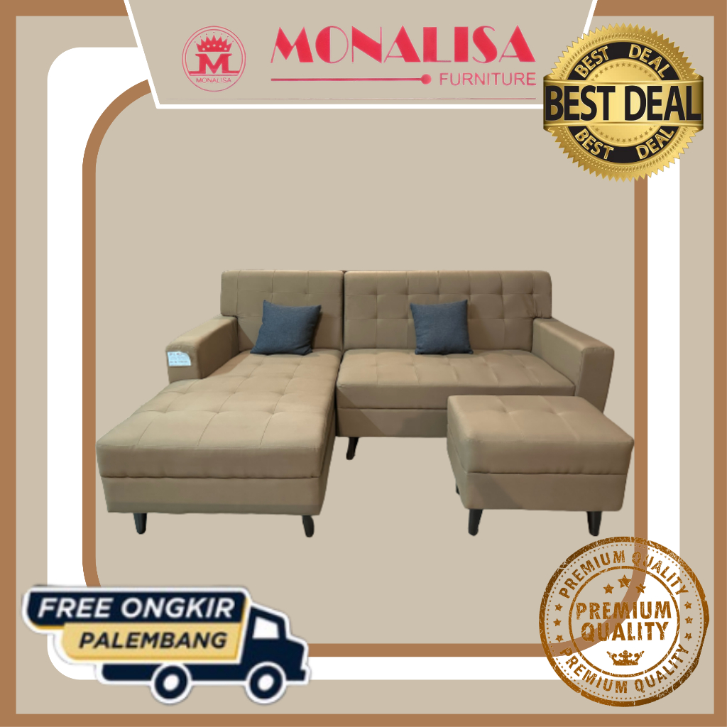 Sofa L Mika / Sofa Ruang Tamu / Sofa Ruang Keluarga / Kursi Minimalis Nyaman / Sofa TV / Sofa L Sant