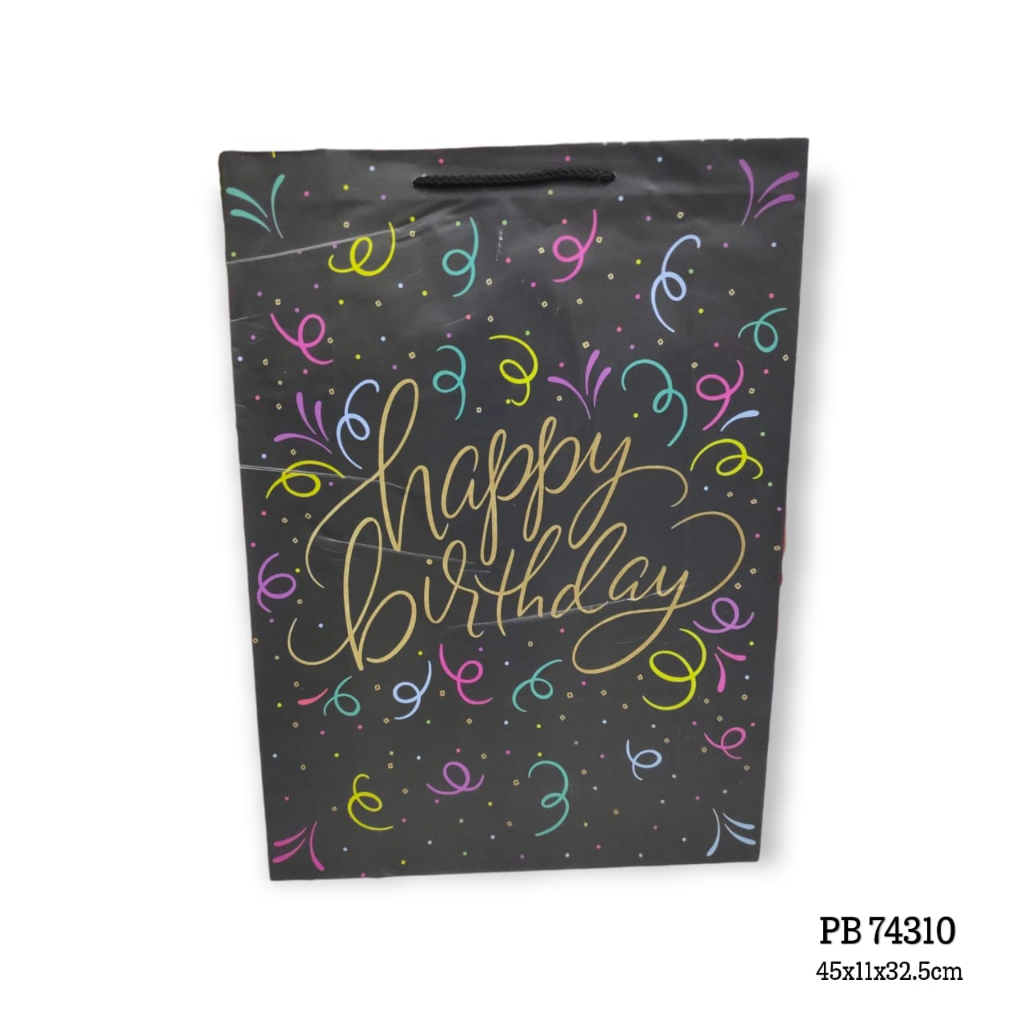 

TOKO ANQA-Gift Bag Paper Bag Kantong Kado motif Ultah 45 x 32.5 x 11cm PB 74310