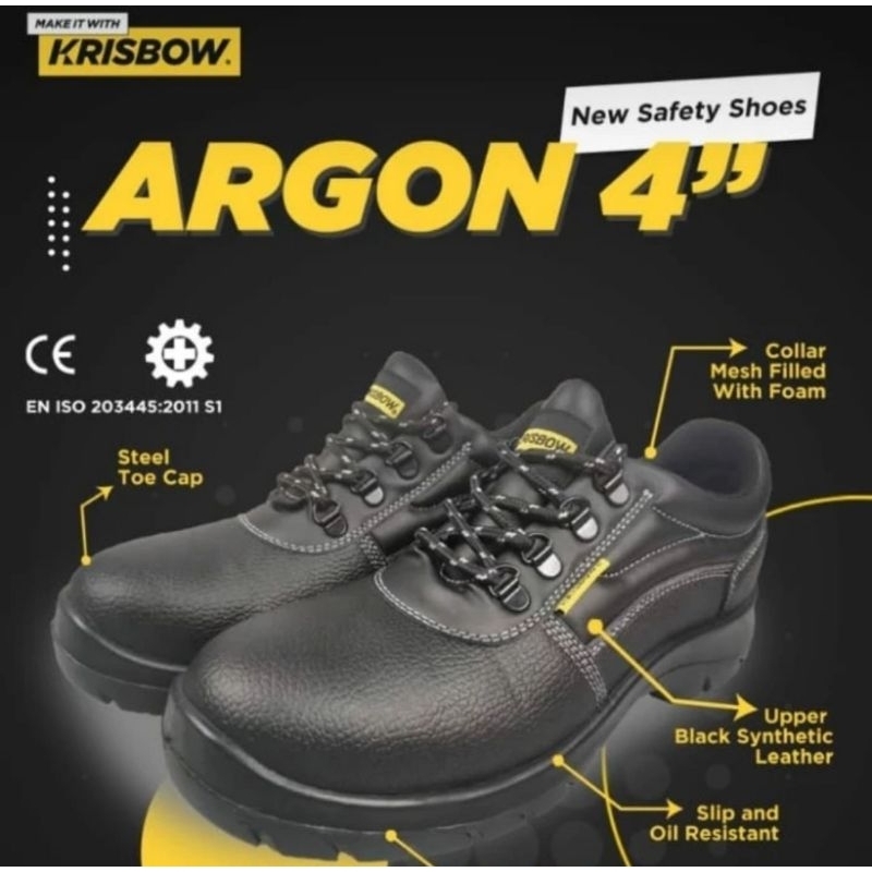 Sepatu Safety Krisbow ARGON 4" || Safety Shoes Krisbow ARGON 4" || Sepatu Safety