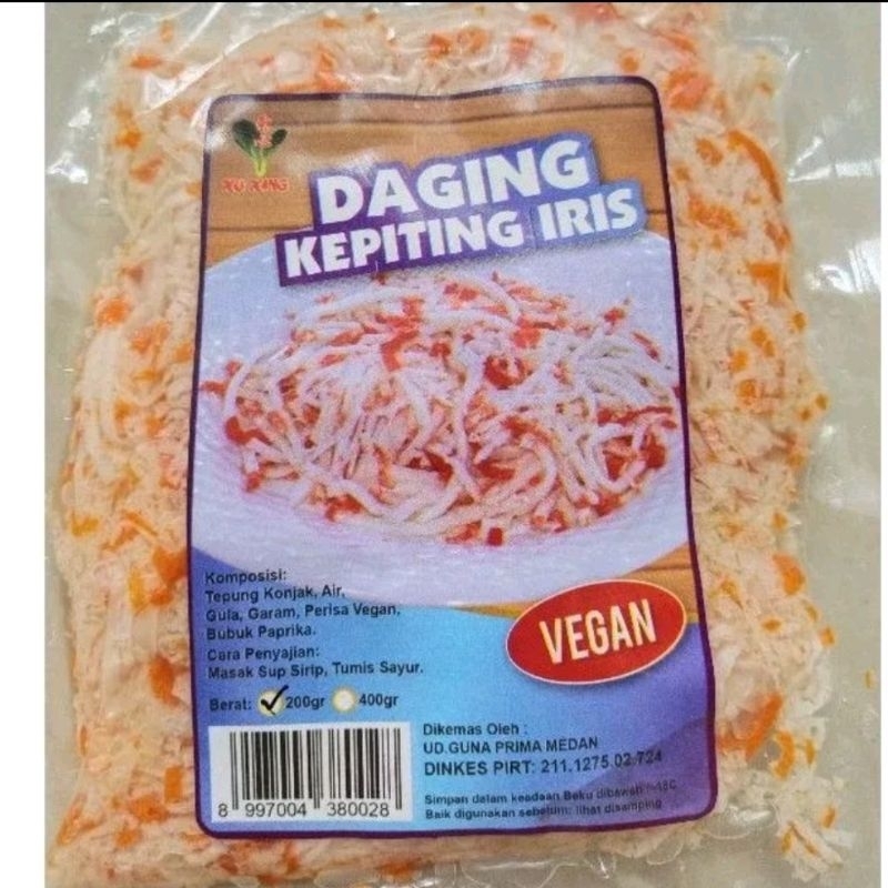 

Xu Xing Vegan Daging Kepiting Iris 200g