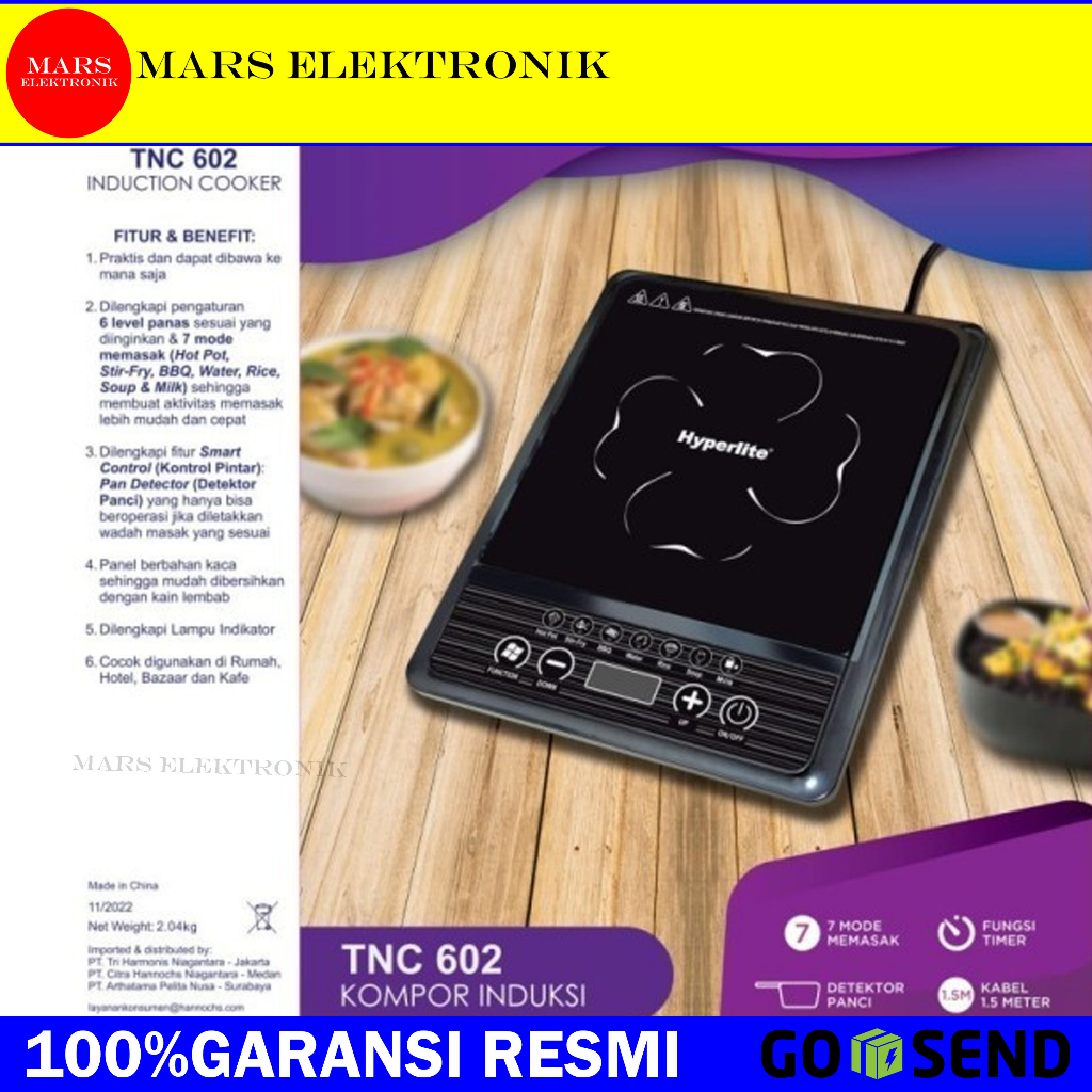 Hyperlite Induction Cooker TNC 602 - Kompor Listrik Portable - Hemat