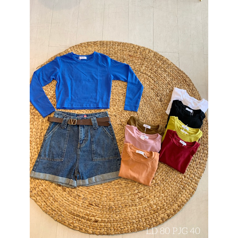 GIANTS BASIC | KAOS CROP LENGAN PANJANG, IMPORT BKK PREMIUM (461) / KS134