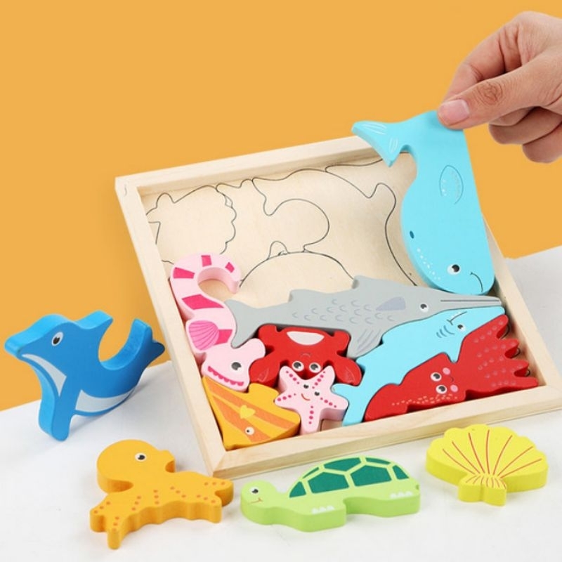 3D Zigsaw Puzzle Wooden Toys / Mainan Kayu Edukasi