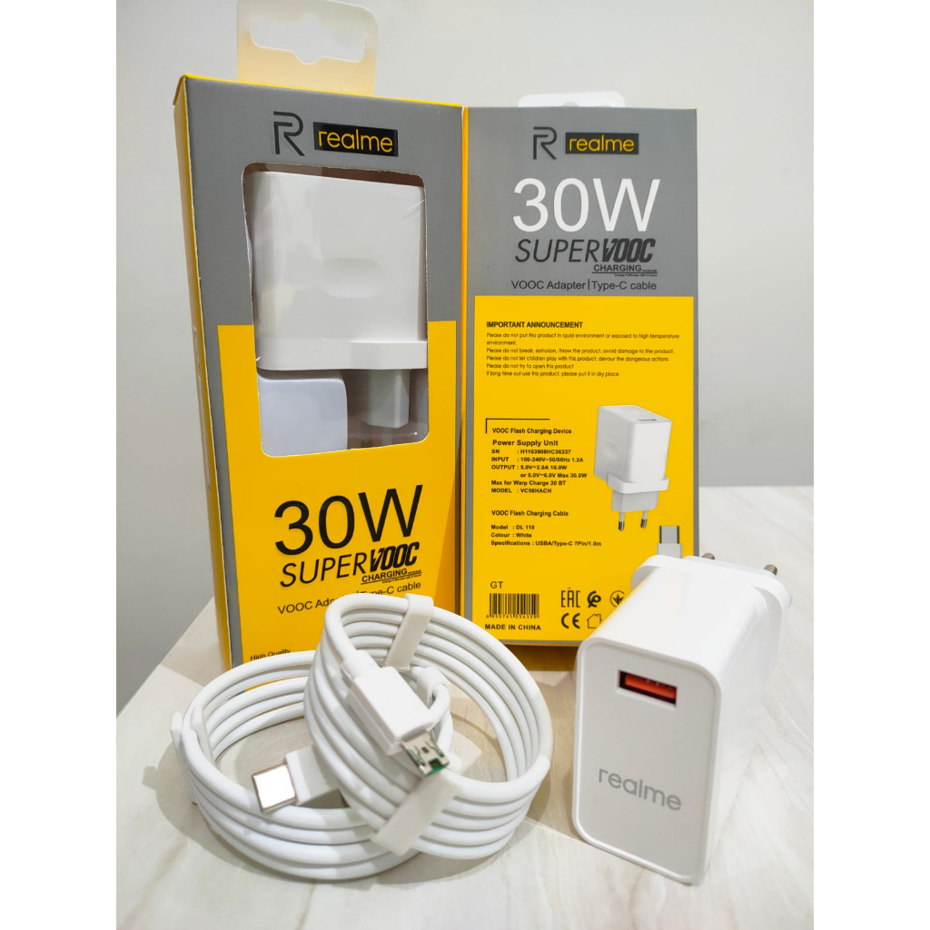 Charger Realme 30W Vooc Original Tc Realme 30W Vooc Fast Charging Ori 99.9%