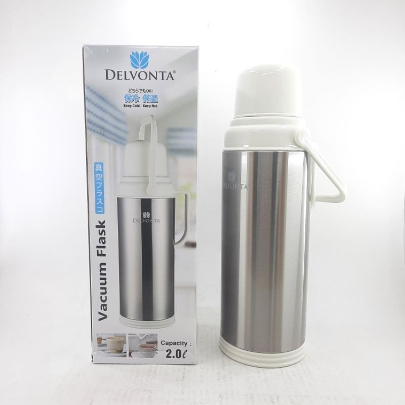 Termos air panas / delvonta vacuum flask uk 1,2 Liter / 2 liter Tabung kaca stainless