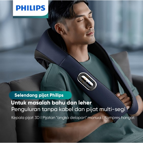 Philips PPM3521 3D Neck Massage Alat Pijat Leher Bahu Pundak Massager Pinggang Punggung Kaki