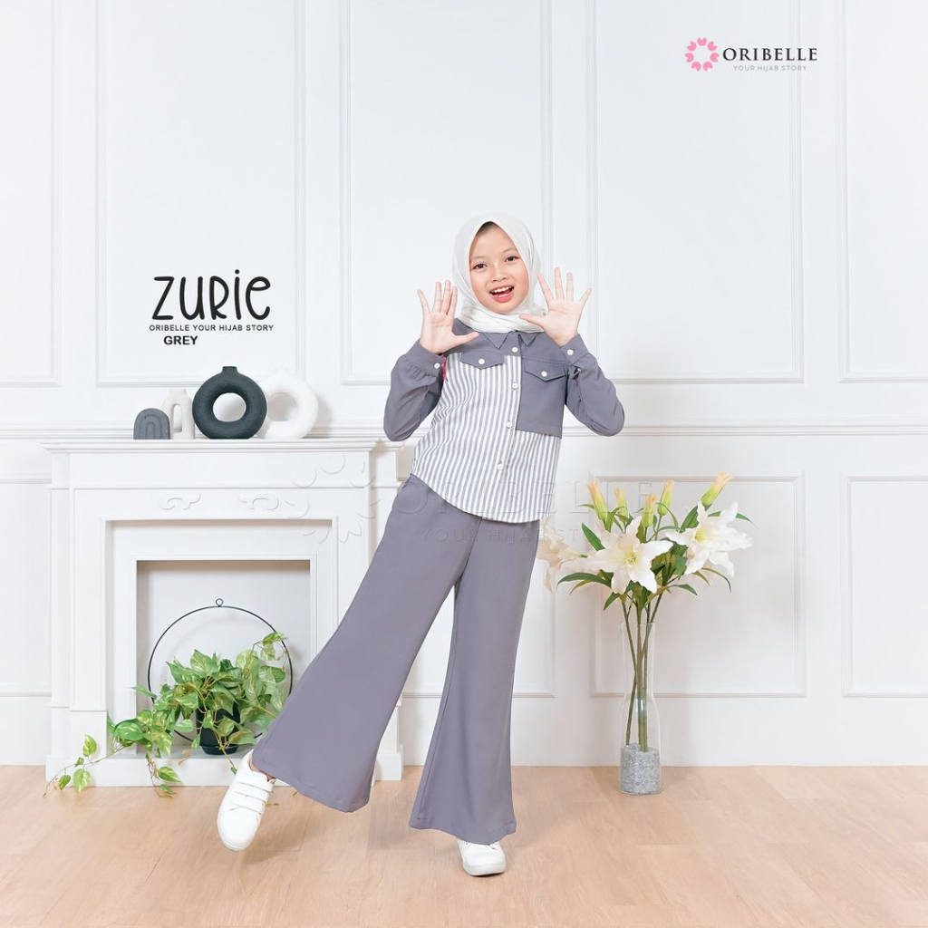 Zurie set anak remaja Fashion wanita muslimah stelan anak mewah terbaru 2023