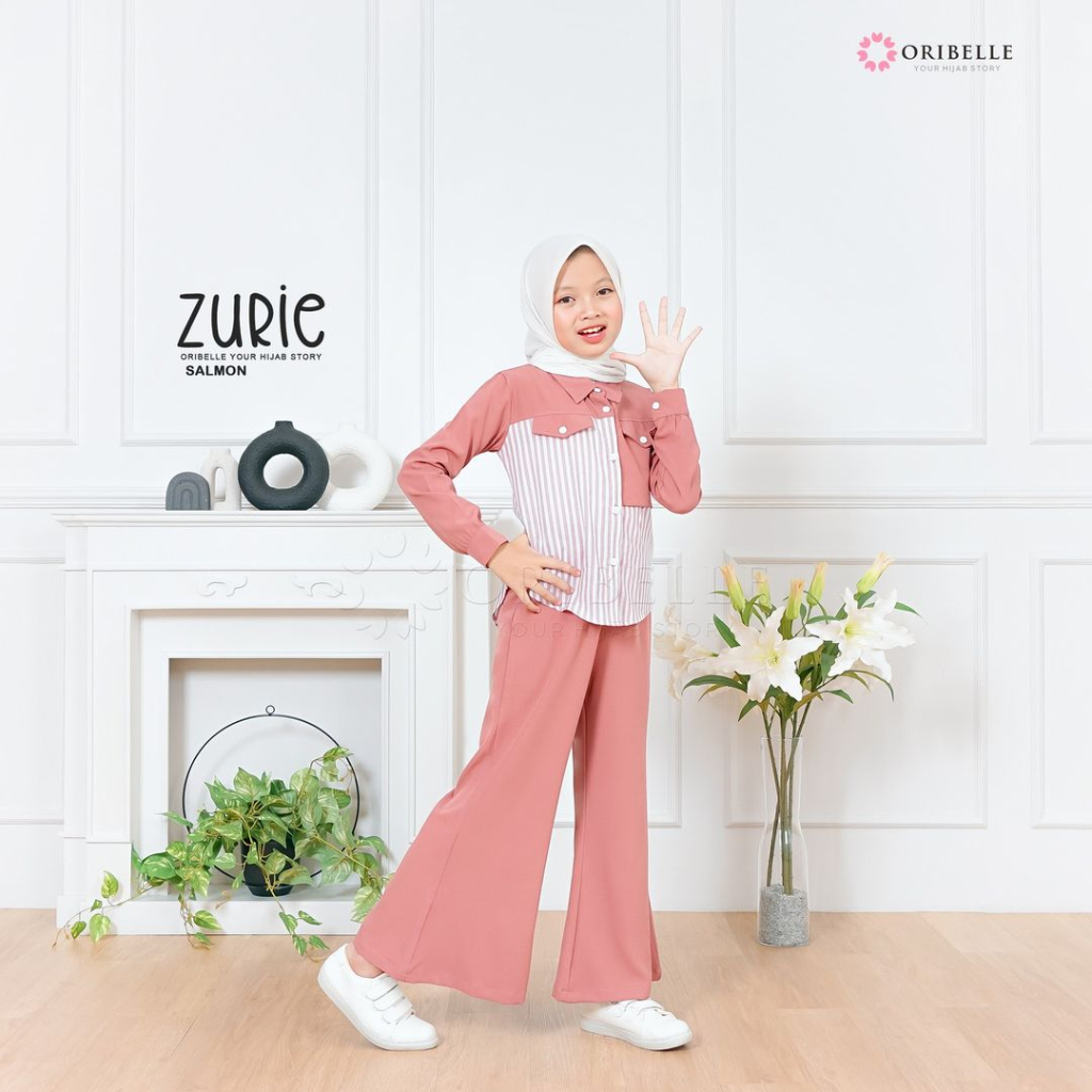 Zurie set anak remaja Fashion wanita muslimah stelan anak mewah terbaru 2023