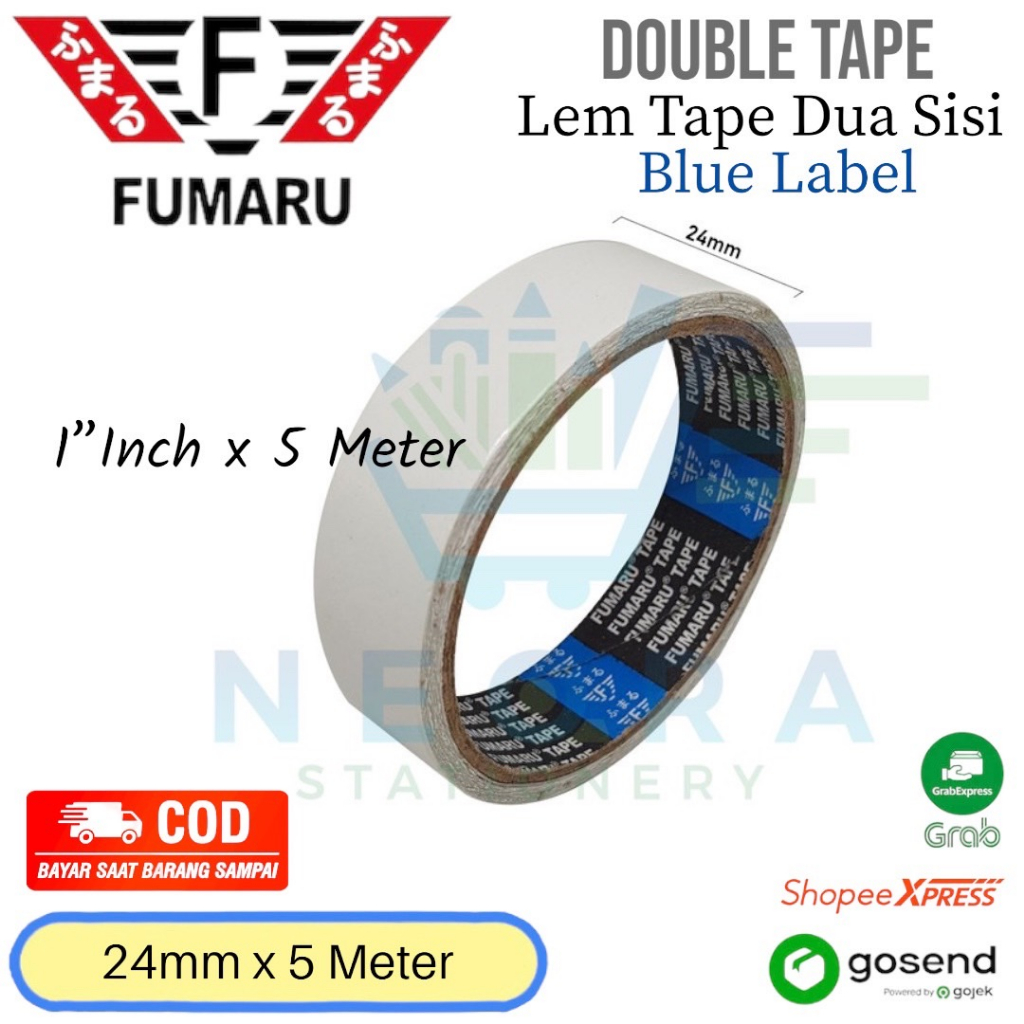 

Double Tape Lakban 1 Inch Fumaru 24 mm x 5 M (Blue Label)