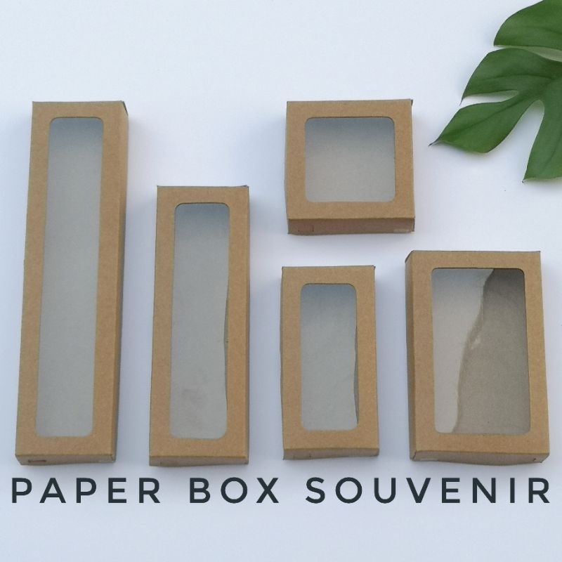 

Paper Box kotak Souvenir Jendela Mika Kertas Cokelat