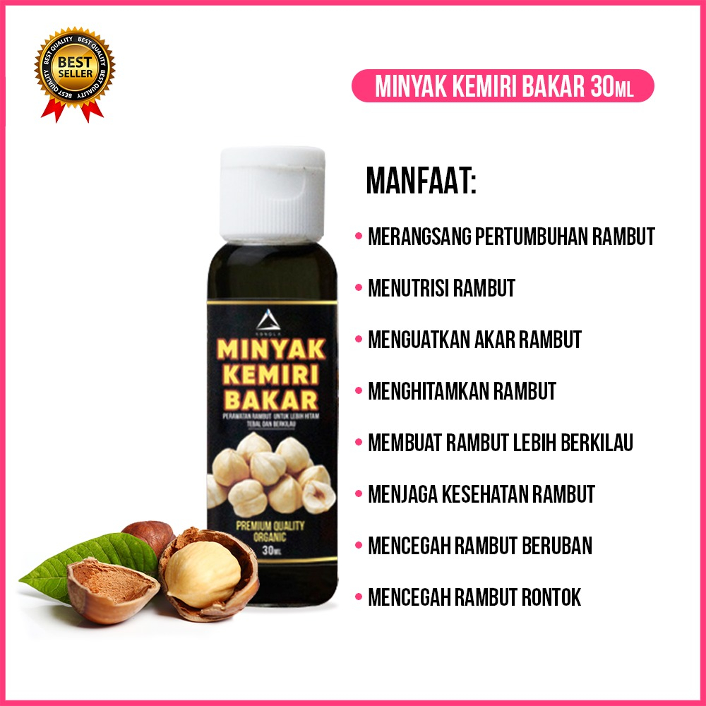 Minyak Kemiri Gold dan Kemiri Bakar 100% Asli 60ml 30ml Minyak Penumbuh Rambut Penghitam Penebal Rambut Alis Bulu Mata