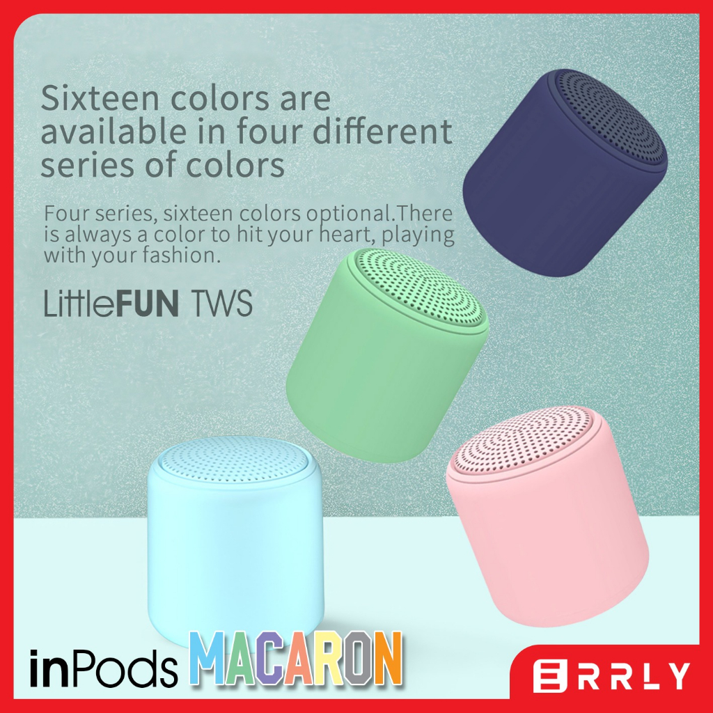 Speaker Bluetooh Mini INPODS Macaron  i12 LIttle fun Musix BOX TWS 2in1 Stereo High Quality