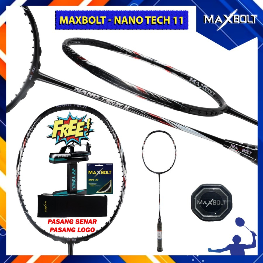 Raket Badminton Original Maxbolt NANO TECH 11 NT11 NT 11 Black