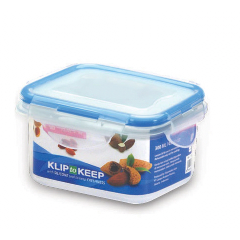 Klip to keep/sealware/kotak makan segi 300ml KK1 1111 Lion Star