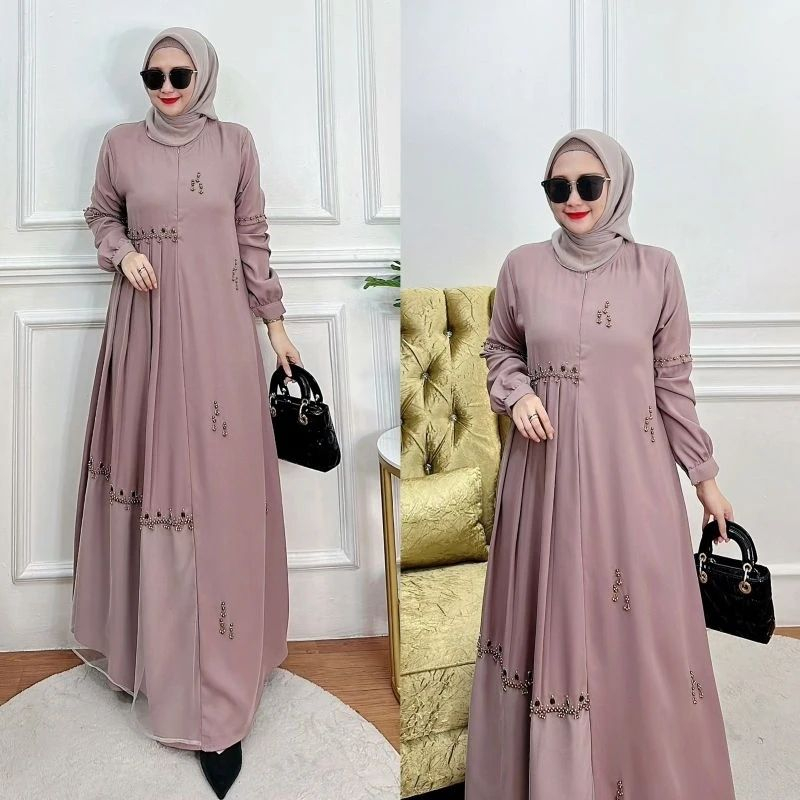 Windi Dress Kondagan Ceruty Mix Payet Gamis Muslimah