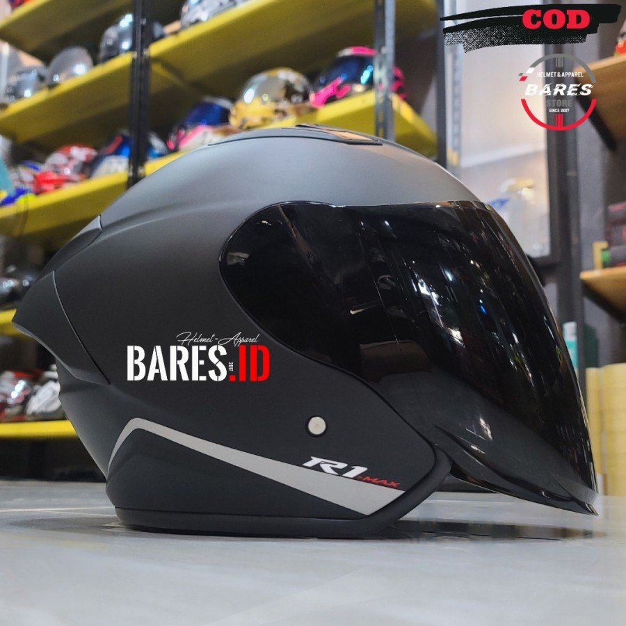 NHK R1 Max Black Doff Paket Visor Darksmoke