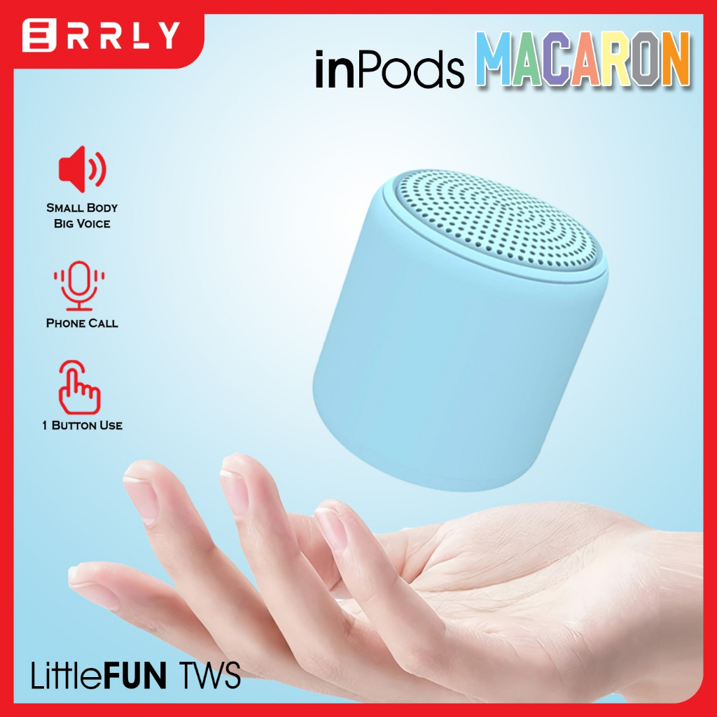 Speaker Bluetooh Mini INPODS Macaron  i12 LIttle fun Musix BOX TWS 2in1 Stereo High Quality