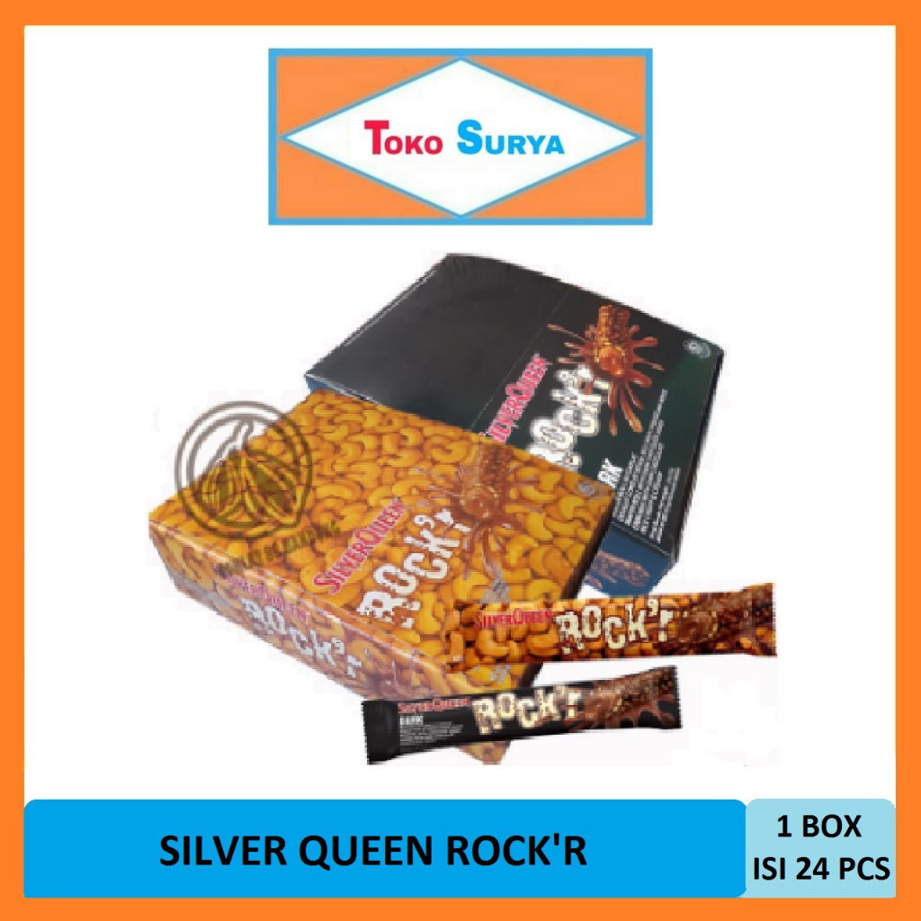 

Silver Queen Rocker Milk Chocolate/Dark Chocolate Wafer Roll Bersalut Cokelat Hitam, Rice Crispy, Kacang Mente 24 x 22 Gr