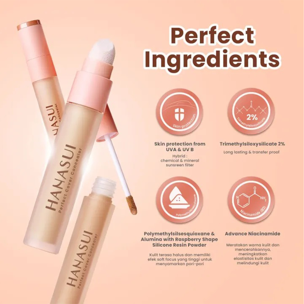 ❤ BELIA ❤ HANASUI Perfect cover concealer 4,5ml | Color Perfection | Weightless &amp; Buildable | BABY BUNNY