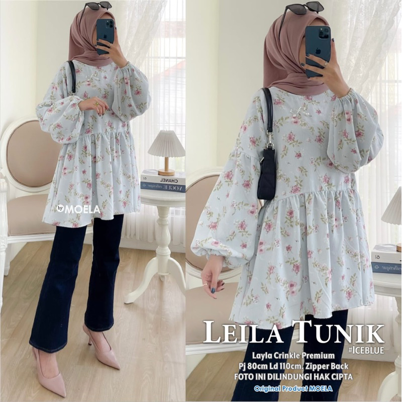 MOCA Leila Moela Mla Alily Tunik All2  Allsize Tunic Tunik Toyobo Premium Cantik Murah Grosir Hijabb