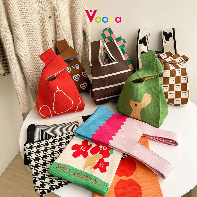 VOOVA Tas Thailand/Tas Tailand/Tas Belanja Rajutan/Tas Tenun/Tas Ponsel/Tas Kasual/Tas Etnik Thailand