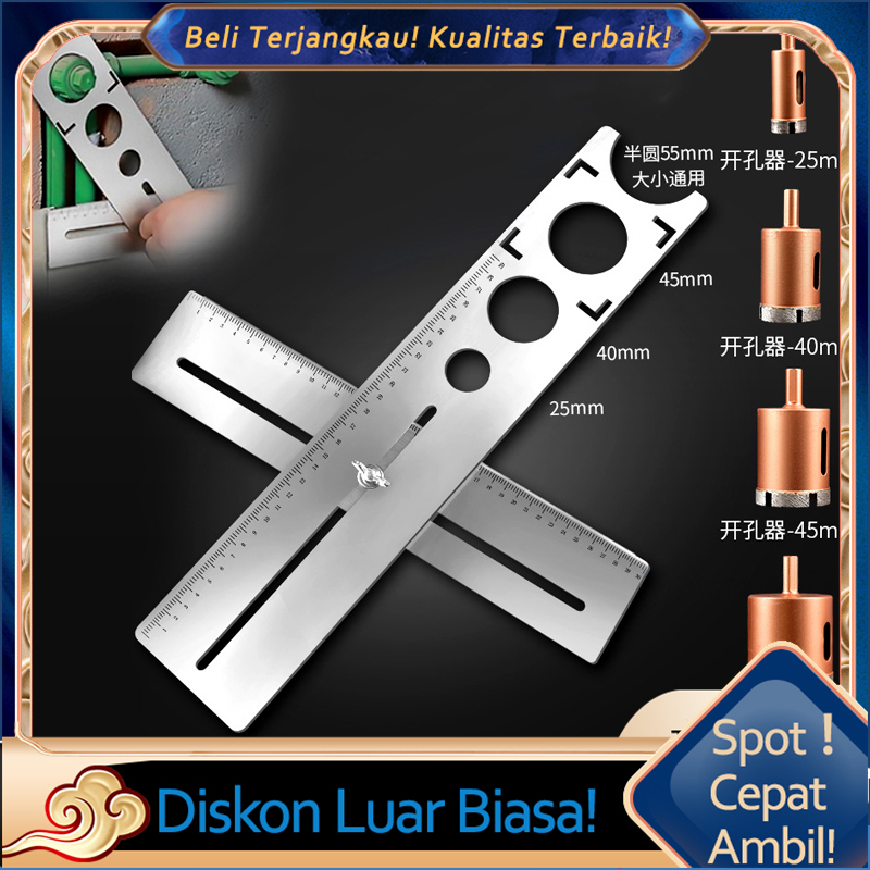 Hole Locator/Puncher Ruler/Adjustable Tile Hole Locator
